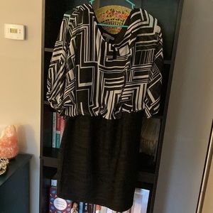 Dress with flowy top & bodycon skirt